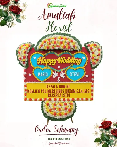 Karangan Papan Bunga Pernikahan di Situraja